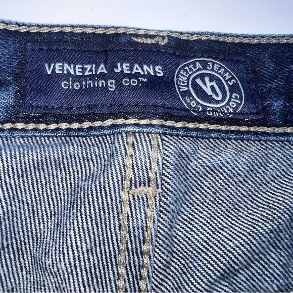 Venezia Jeans Clothing Co 100% Cotton Mom Dark Wash Straight Leg Denim Jeans-22 - Picture 8 of 13